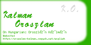 kalman oroszlan business card